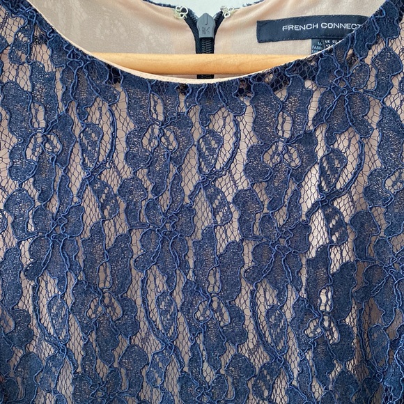 French Connection Navy and Tan Lace Dress - Picture 4 of 8